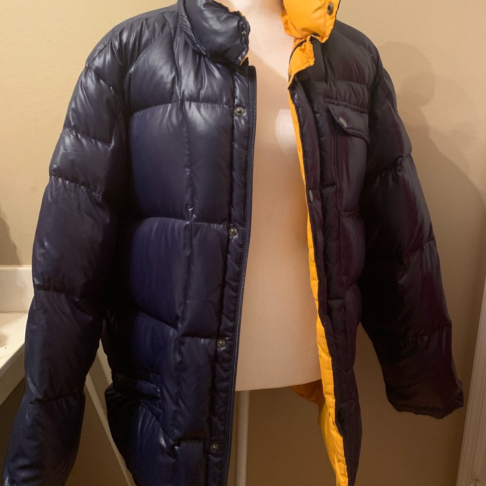 Gap blue and yellow reversible xl coat